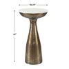 Torin Marble & Brass Drink Table, Side & End Table by Uttermost, 12" width x 22" height x 12" depth thumbnail 3