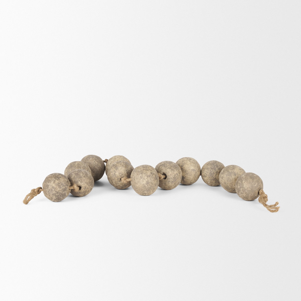 Varamala Dark Beige Paper Mache Sphere Garland, Decorative Object by Mercana, 40" length x 2.5" width x 2.5" height View 5