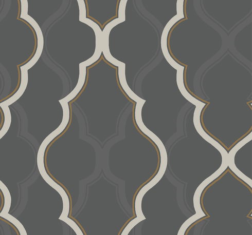 Double Damask Black Wallpaper