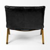 Flavelle II Black Leather Cushion Seat and Solid Iron Base Accent Chair thumbnail 4