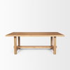 Suke 84'L x 42'W Rectangular Trestle Dining Table | Natural Wood | Seats 8, by Mercana, 84" length x 42" width x 30" height thumbnail 4