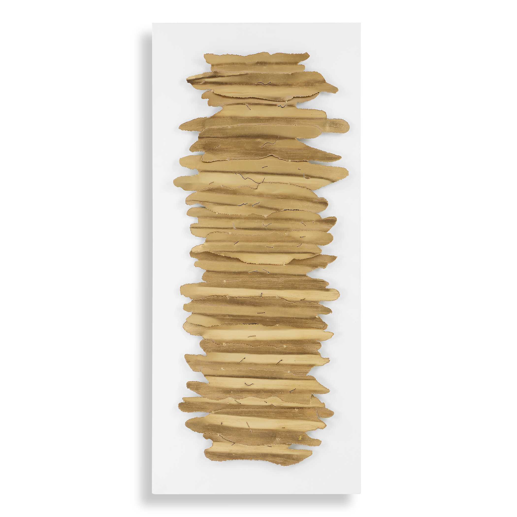 Lev White Metal Wall Decor, Sculptural Wall Art by Uttermost, 24" width x 55.25" height x 2.75" depth View 1