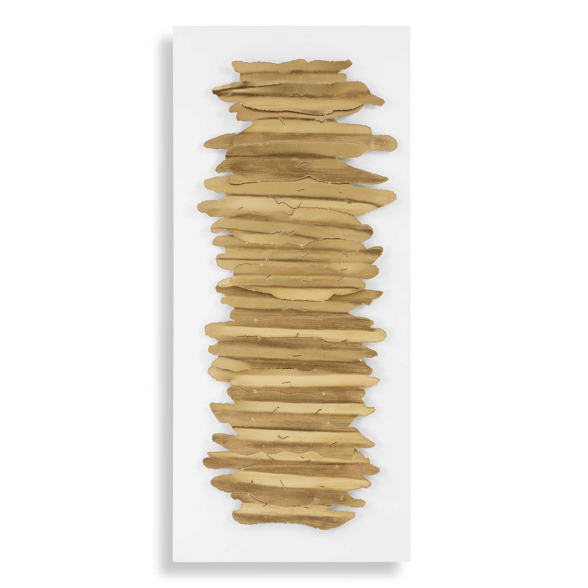 Lev White Metal Wall Decor, Sculptural Wall Art by Uttermost, 24" width x 55.25" height x 2.75" depth View 1