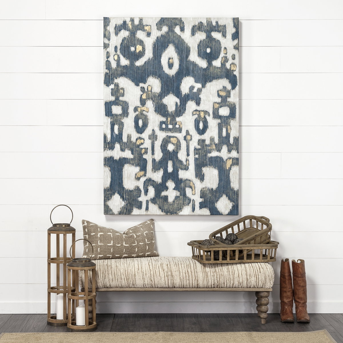 Andy II Small Natural Wood Cylindrical Lantern, Lighting by Mercana, 8.27" length x 8.27" width x 25.59" height View 2