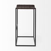 Clarissa 18.0L x 16.0W x 30.25H Dark Brown Woven Leather Seat with Black Metal Frame Bar Stool, Counter & Bar Stool by Mercana, 18" length x 16" width x 30" height thumbnail 4
