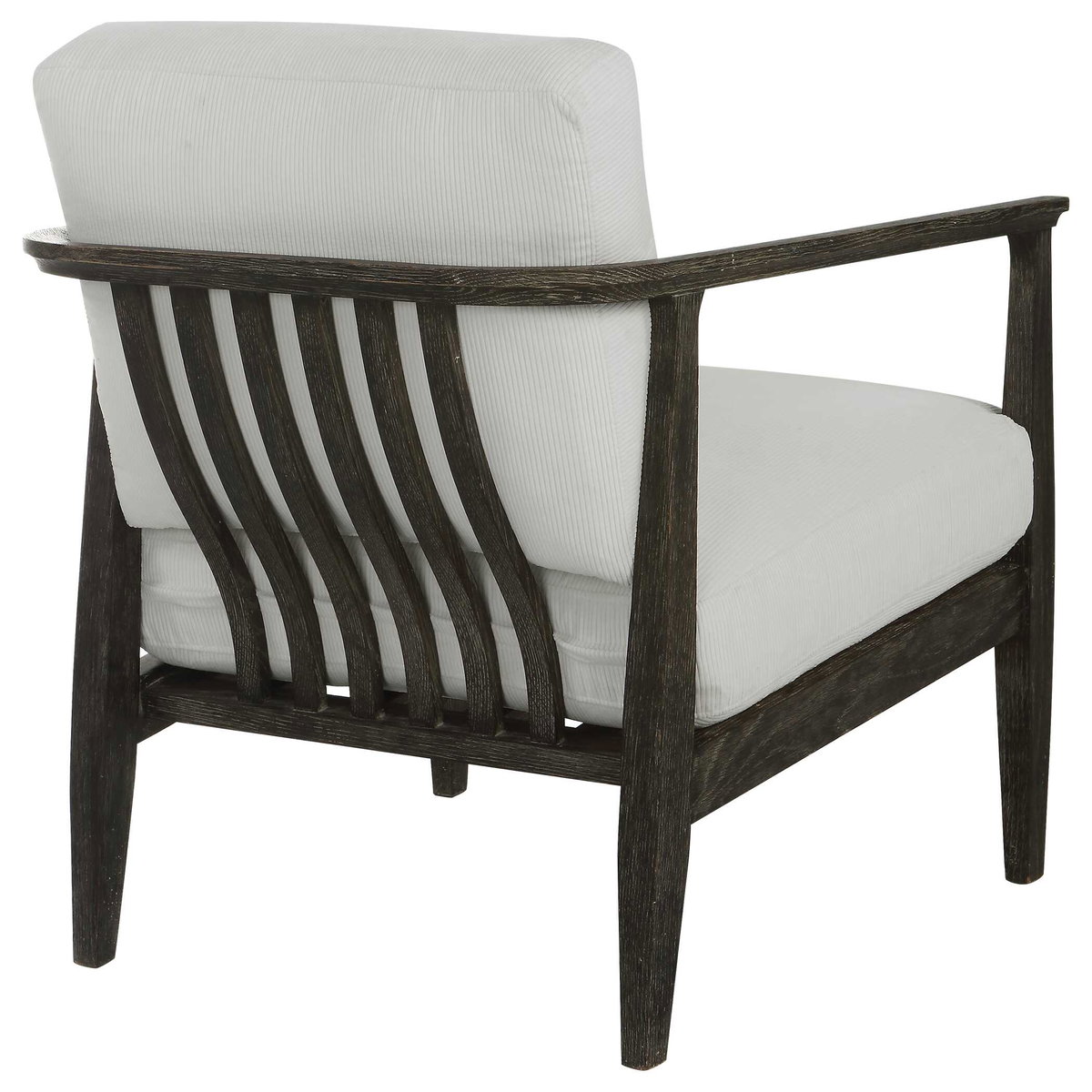 Brunei White Accent Chair, by Uttermost, 28.25" width x 32.5" height x 33.5" depth View 7