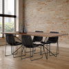 Thornton Solid Back Dining Side Chair | Faux Leather with Iron, Dining Chair by Mercana, 17.72" length x 24.8" width x 31.5" height thumbnail 2