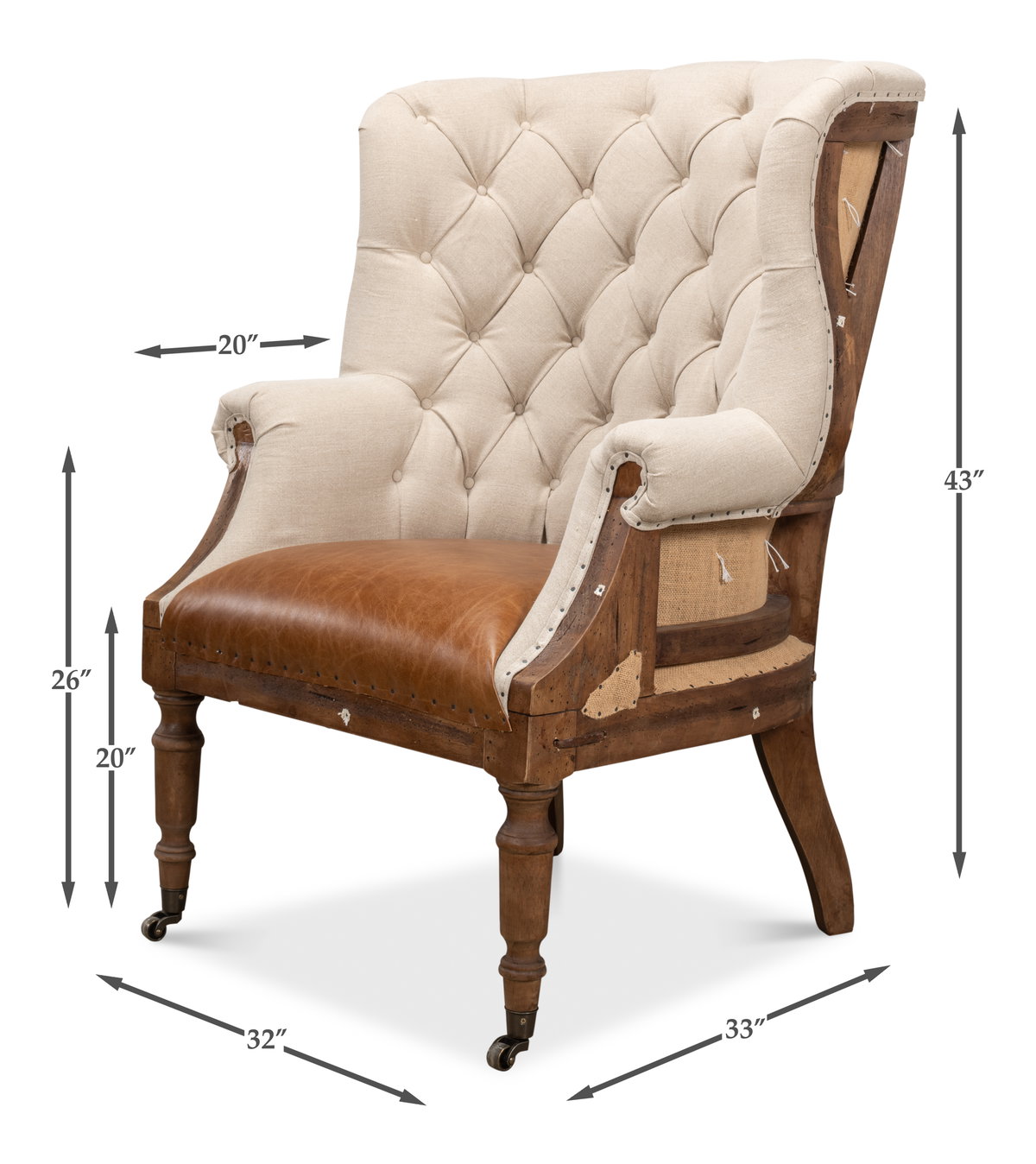 Cube Sofa, by Sarreid, 2'11" length x 7'4" width x 2'5" height View 16