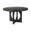 Liesl 54' Round Pedestal Dining Table | Modern | Black Wood | Seats 6, by Mercana, 54" length x 54" width x 30" height thumbnail 1