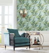 Tropical Paradise Green & Light Blue Wallpaper thumbnail 2