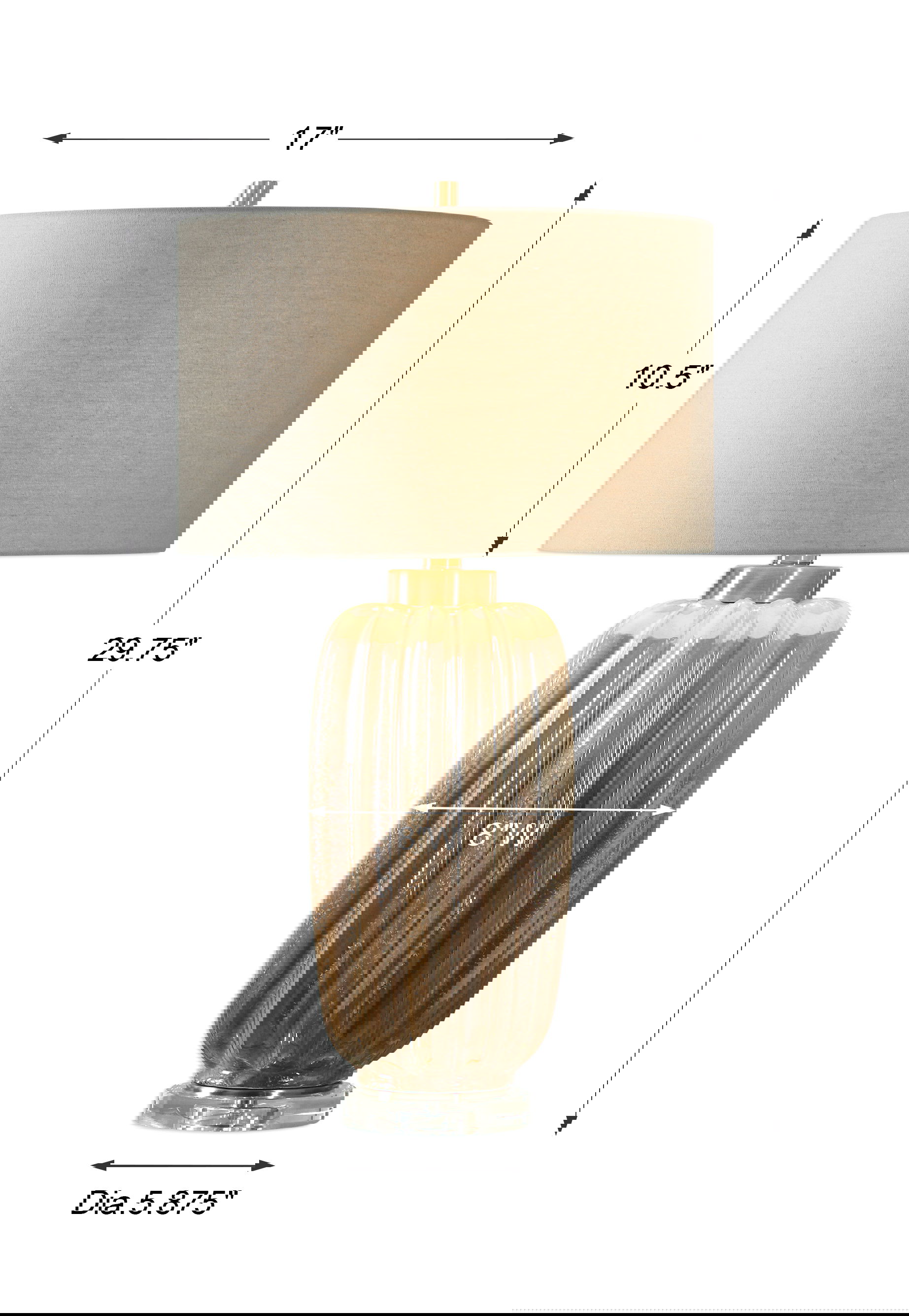 Gistova Gold Table Lamp, by Uttermost, 17" width x 29.75" height x 17" depth View 3