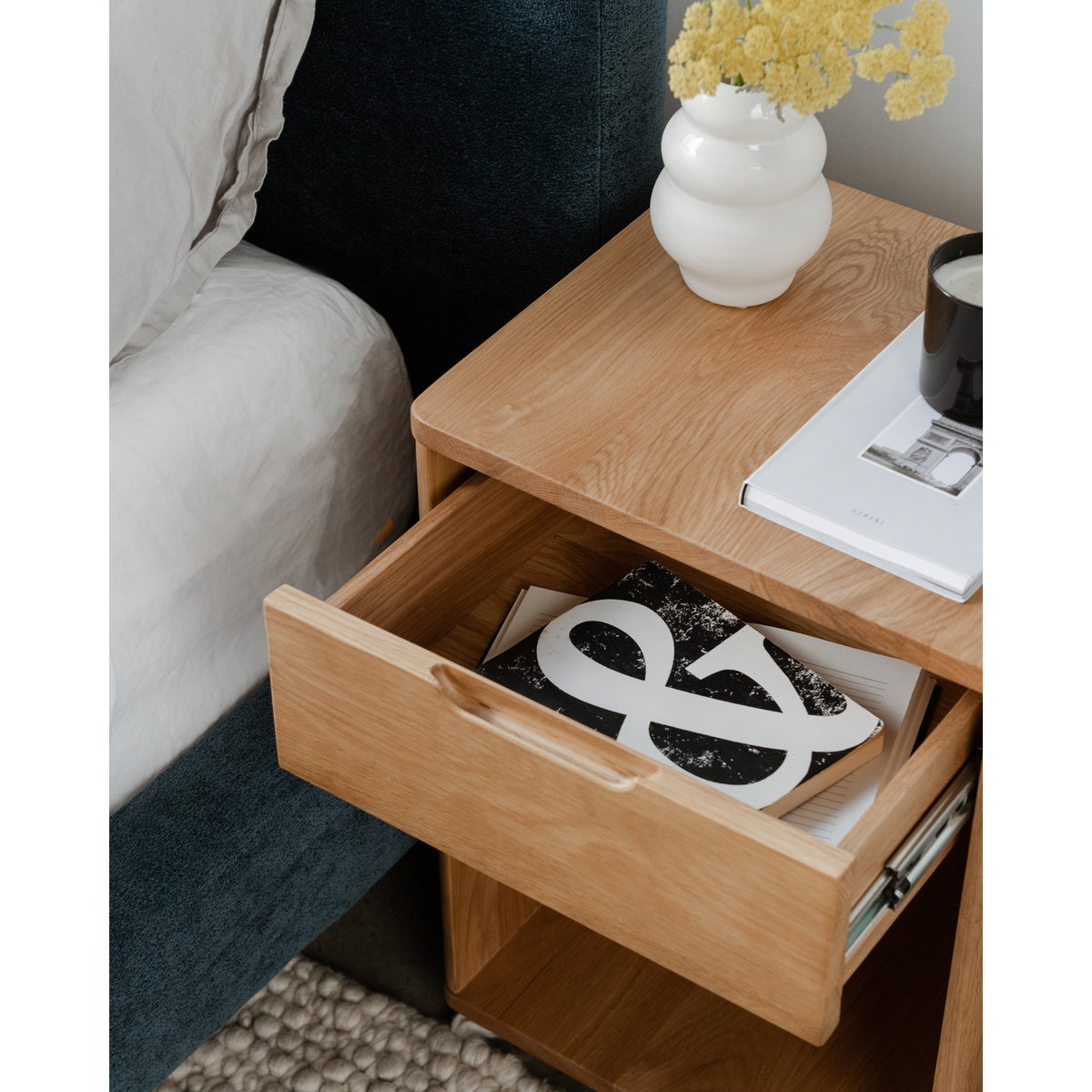 Osamu Nightstand Natural Oak, by Moe's Home, 17" width x 24" height x 15" depth View 8