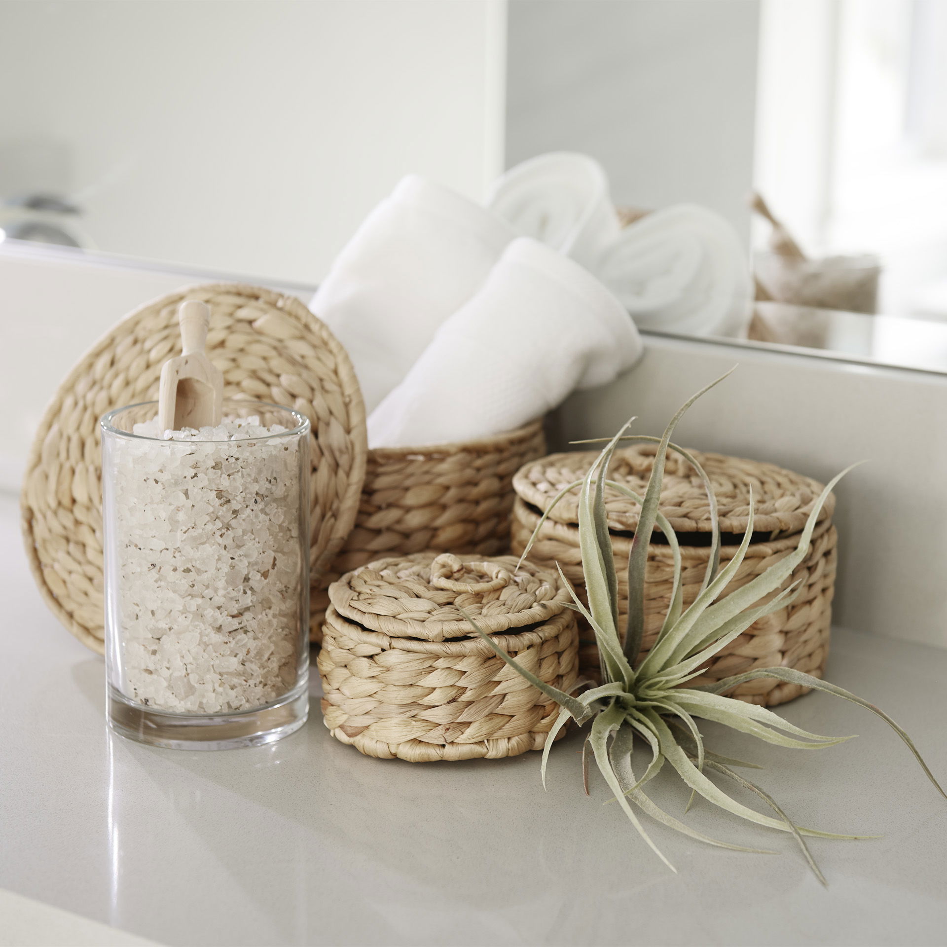 Kea Set of 3 Nesting Water Hyacinth Boxes with Lids large image 