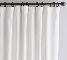 Online Designer Dining Room Custom Emery Linen/Cotton Rod Pocket Blackout Curtain, 48 x 96", White