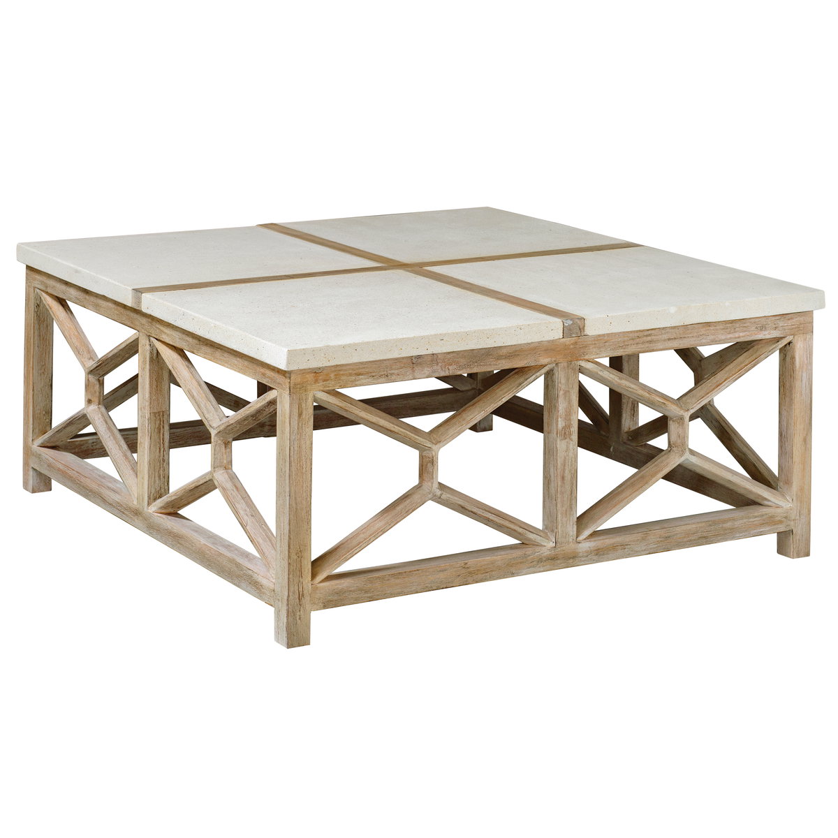 Catali Stone Coffee Table, by Uttermost, 40" width x 18" height x 40" depth View 1