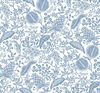 Pomegranate White & Blue Wallpaper, by York Wall, 27' length x 2'3" width x 0.02" depth thumbnail 1