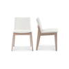 Deco Oak Dining Chair Cream White Pvc - Set Of Two, by Moe's Home, 21.25" width x 31.1" height x 21.25" depth thumbnail 1