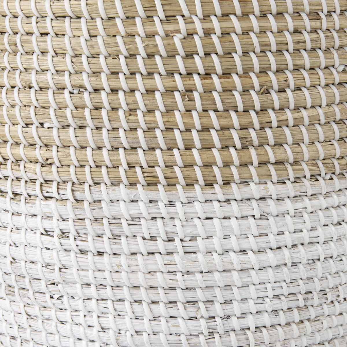Maddie (Set of 3) Light Brown with White Dipped Seagrass Round Basket  with Handles, Bins & Basket by Mercana, 15.75" length x 15.75" width x 17.32" height View 8