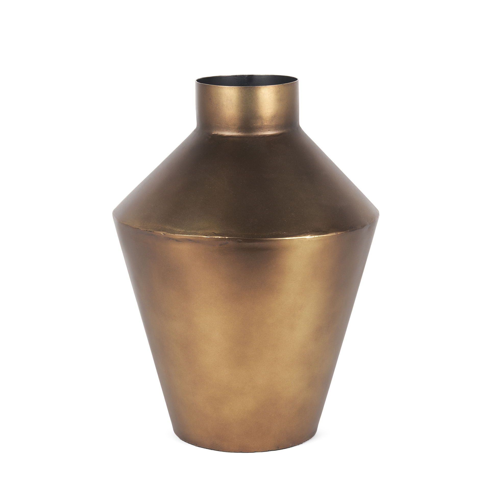 Perrin Small Brushed Gold Metal Decorative Vase large image 
