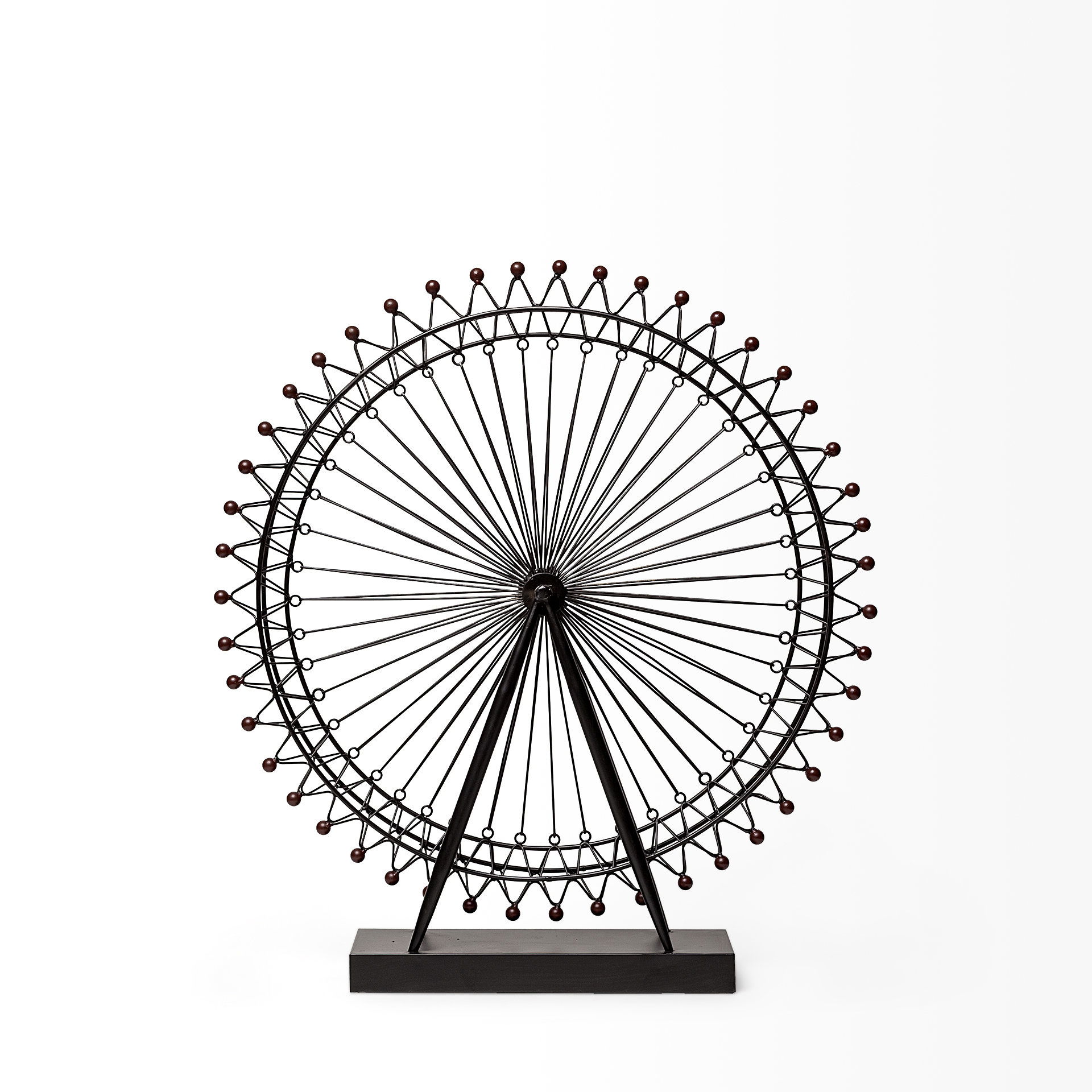 London Eye 3L x 25W Black Metal London Eye Replica, Decorative Object by Mercana, 3" length x 25" width x 26.97" height View 4