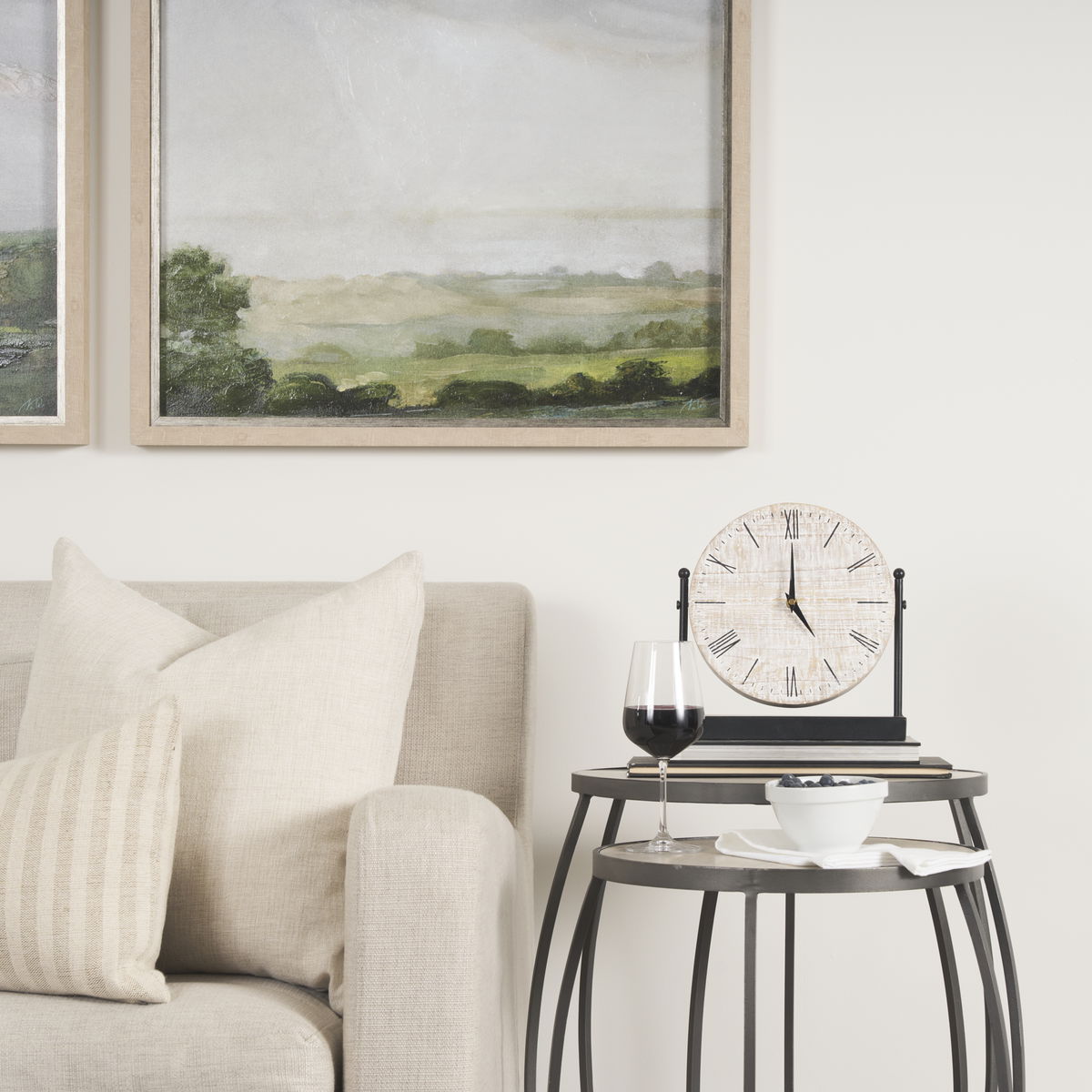 Raja Matte Black Metal with Wood Table Clock, by Mercana, 10.43" length x 3.15" width x 11.02" height View 3