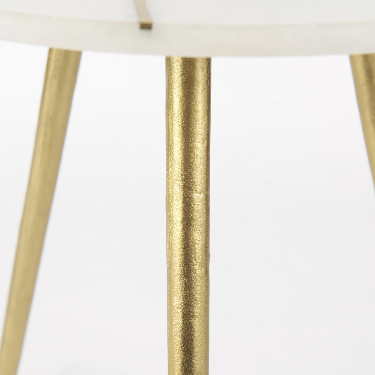 Vivienne  White Marble with Antique Gold Metal Round Large Accent Table, Side & End Table by Mercana, 18" length x 18" width x 23" height View 9