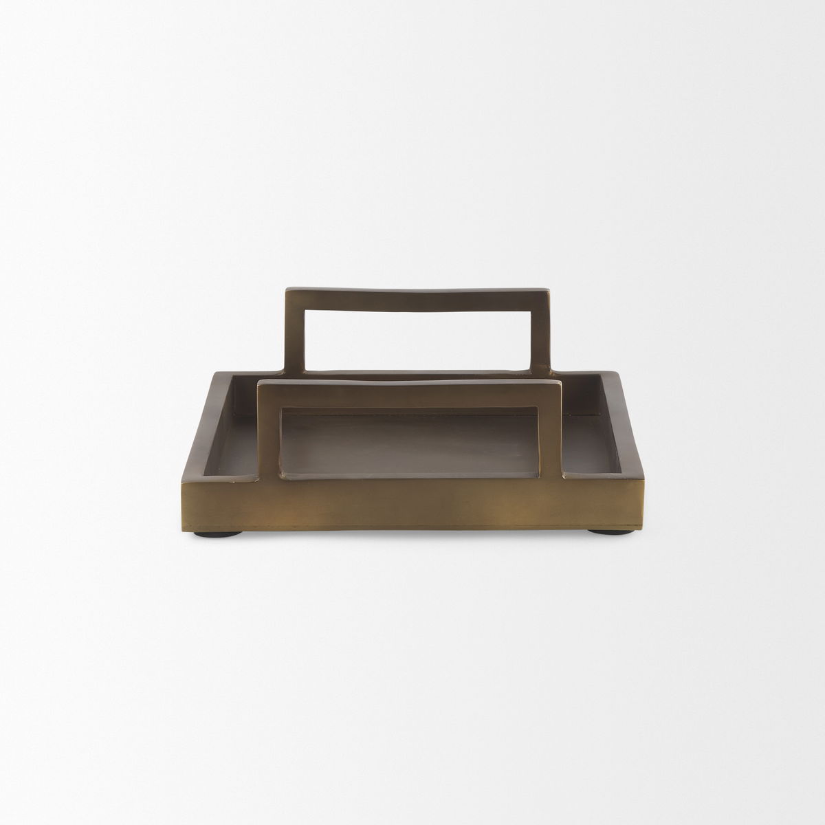Shay Aluminium Tray - Small, Decorative Tray by Mercana, 9.5" length x 9.5" width x 3" height View 8