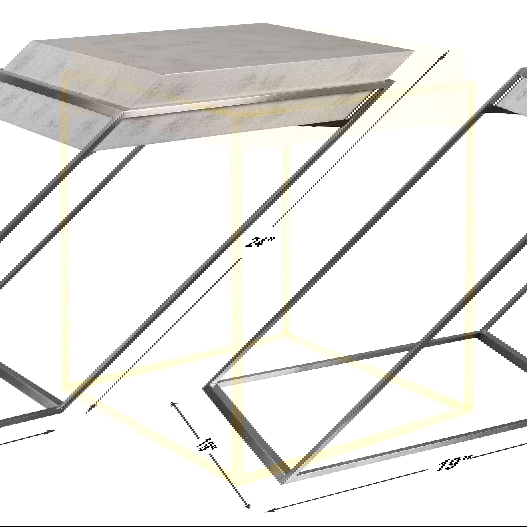 Inda Modern Accent Table, Furniture by Uttermost, 19" width x 24" height x 19" depth View 3