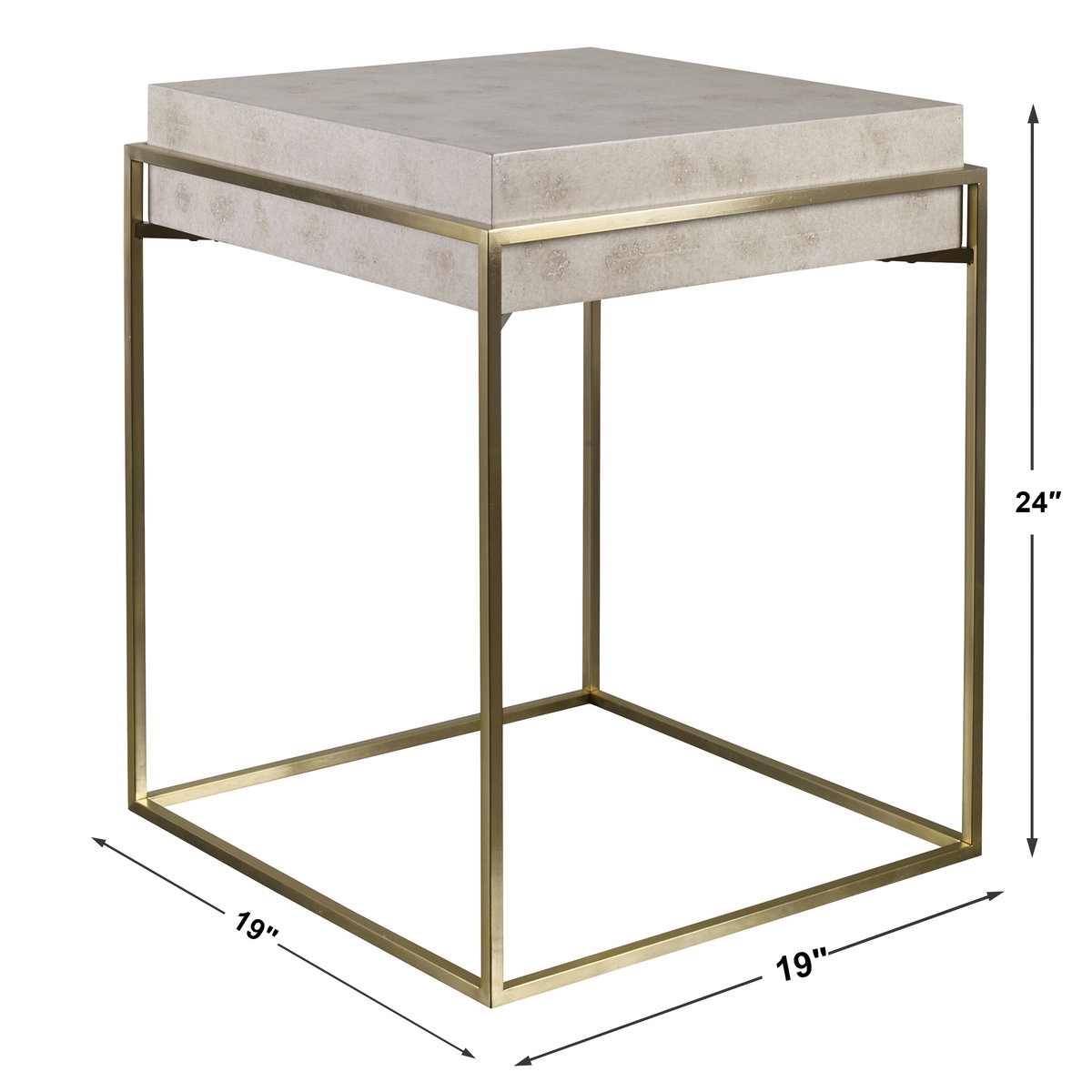 Inda Modern Accent Table, Side & End Table by Uttermost, 19" width x 24" height x 19" depth View 3