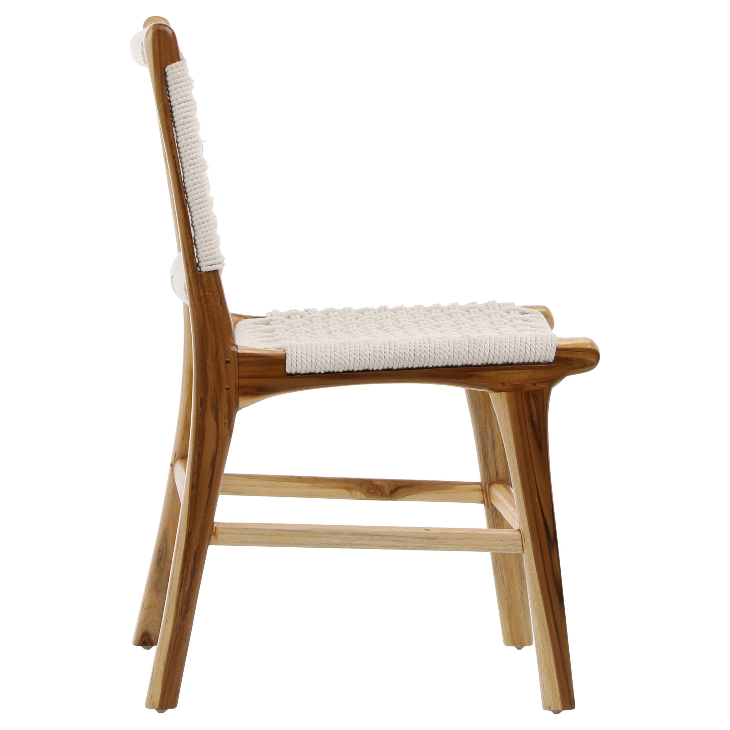 Diaz Dining Chair White Rope, by Dovetail, 19" width x 34" height x 22" depth View 3