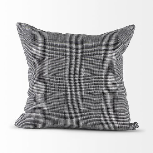 Ramone 20 x 20 Black and White Fabric Decorative Pillow Cover