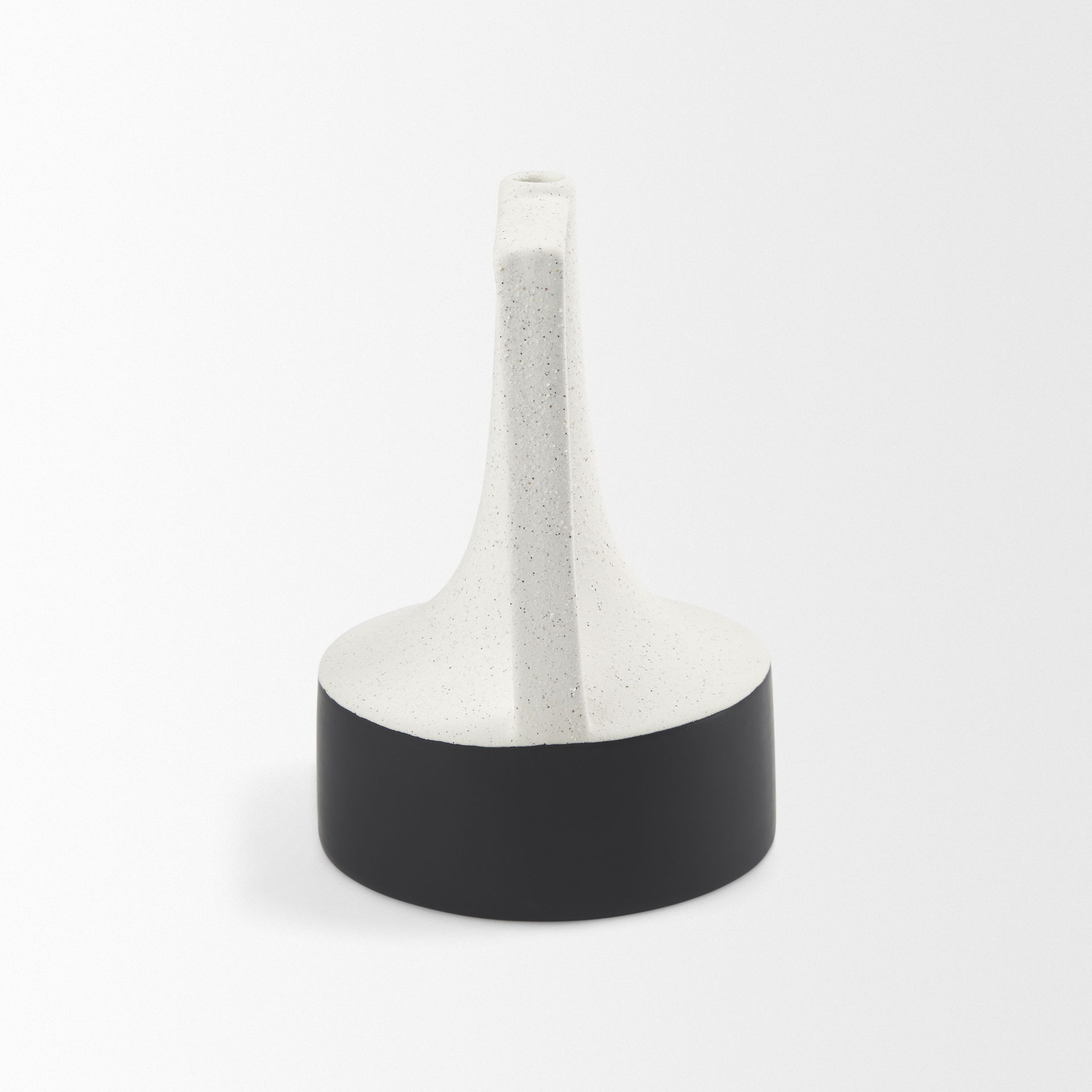 Burton 11.6H Medium White and Black Ceramic Jug Vase, Decorative Jar by Mercana, 6.89" length x 6.89" width x 10.04" height View 6