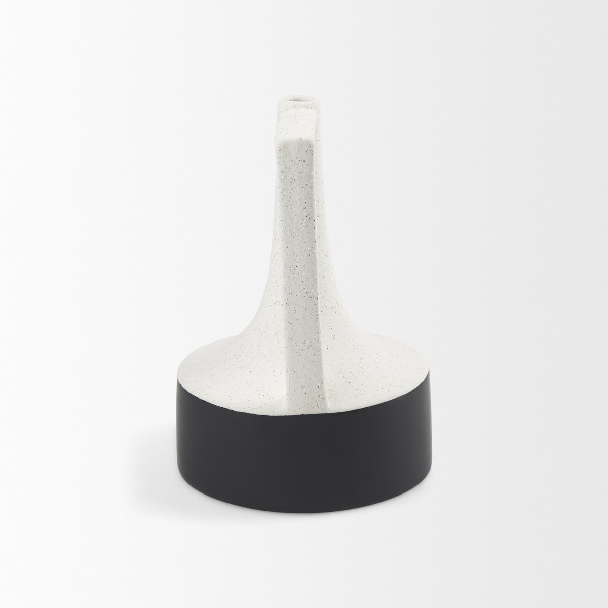 Burton 11.6H Medium White and Black Ceramic Jug Vase, Decorative Jar by Mercana, 6.89" length x 6.89" width x 10.04" height View 6