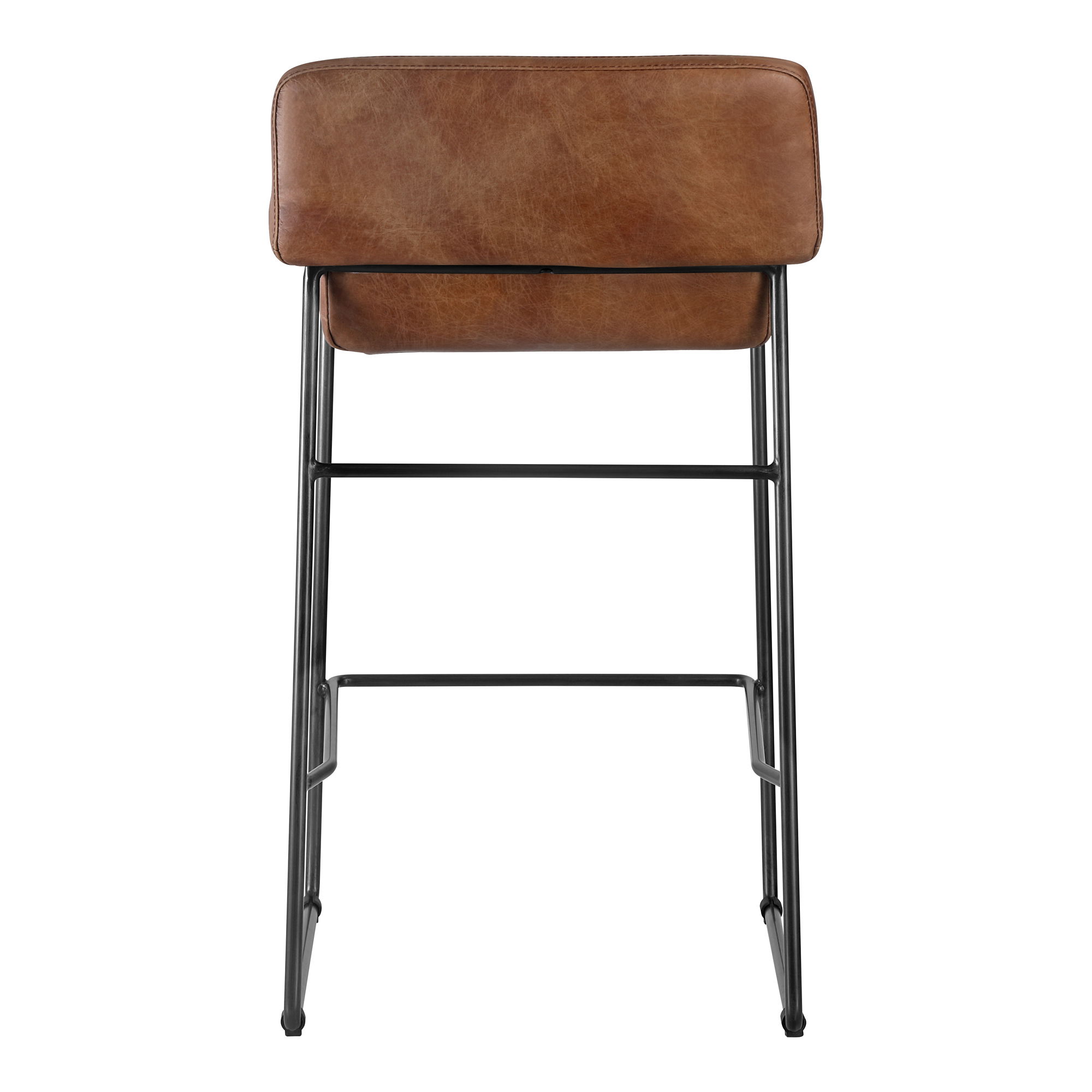 Starlet Counter Stool Open Road Brown Leather - Set Of Two, Counter & Bar Stool by Moe's Home, 17" width x 32" height x 20" depth View 7