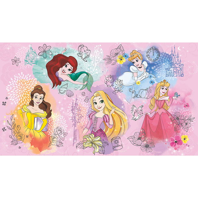 Disney Princess Pink Peel & Stick Wall Mural large image 
