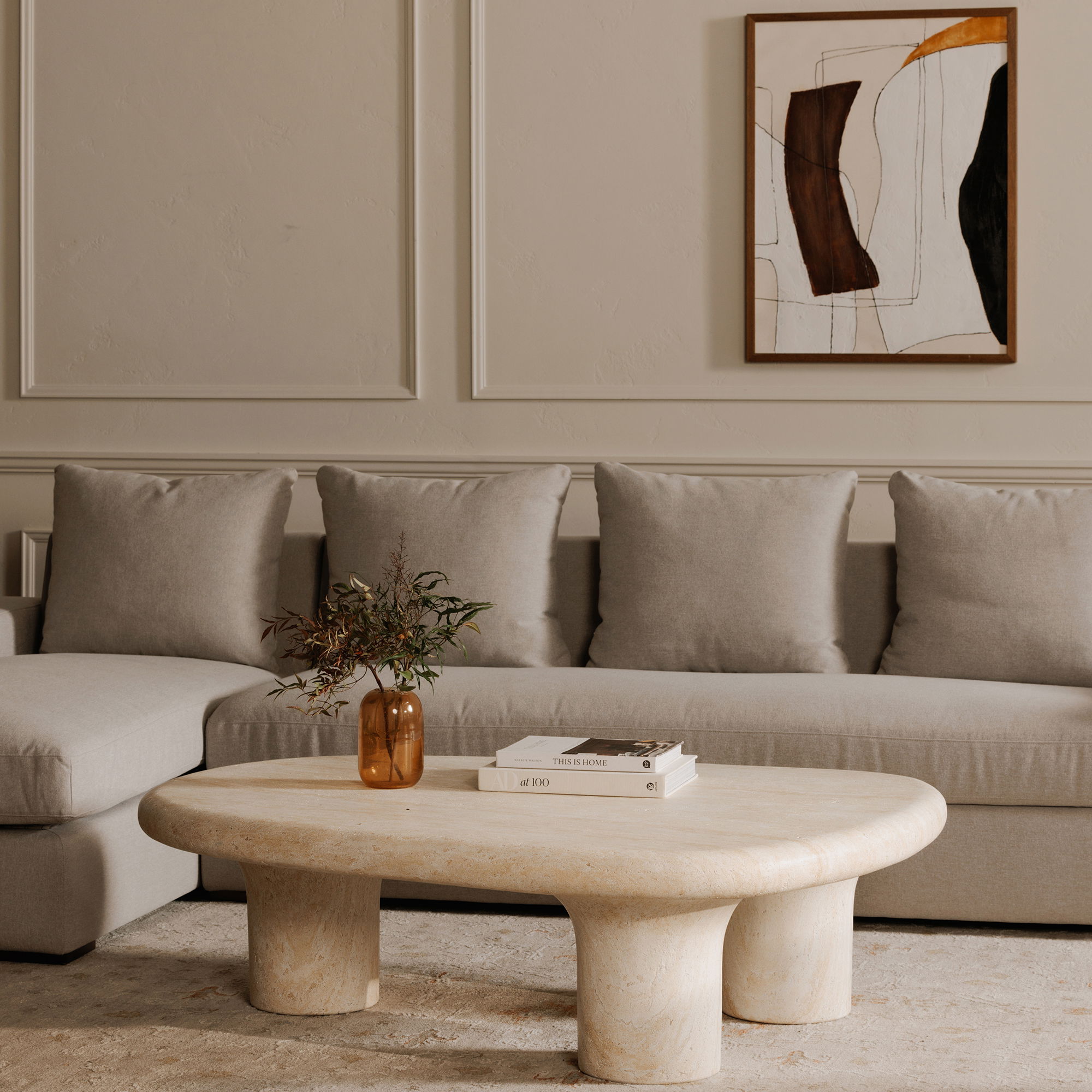 Thomas Right Sectional Grey, Sectional Sofa by Moe's Home, 125" width x 36" height x 41" depth View 6