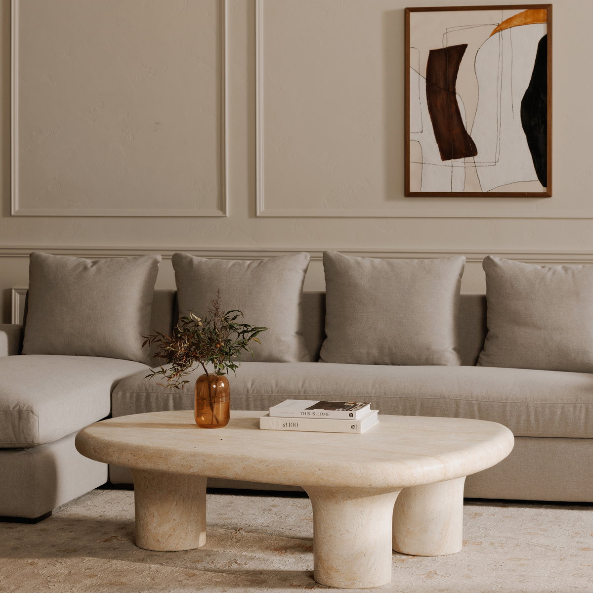 Thomas Right Sectional Grey, Sectional Sofa by Moe's Home, 125" width x 36" height x 41" depth View 7