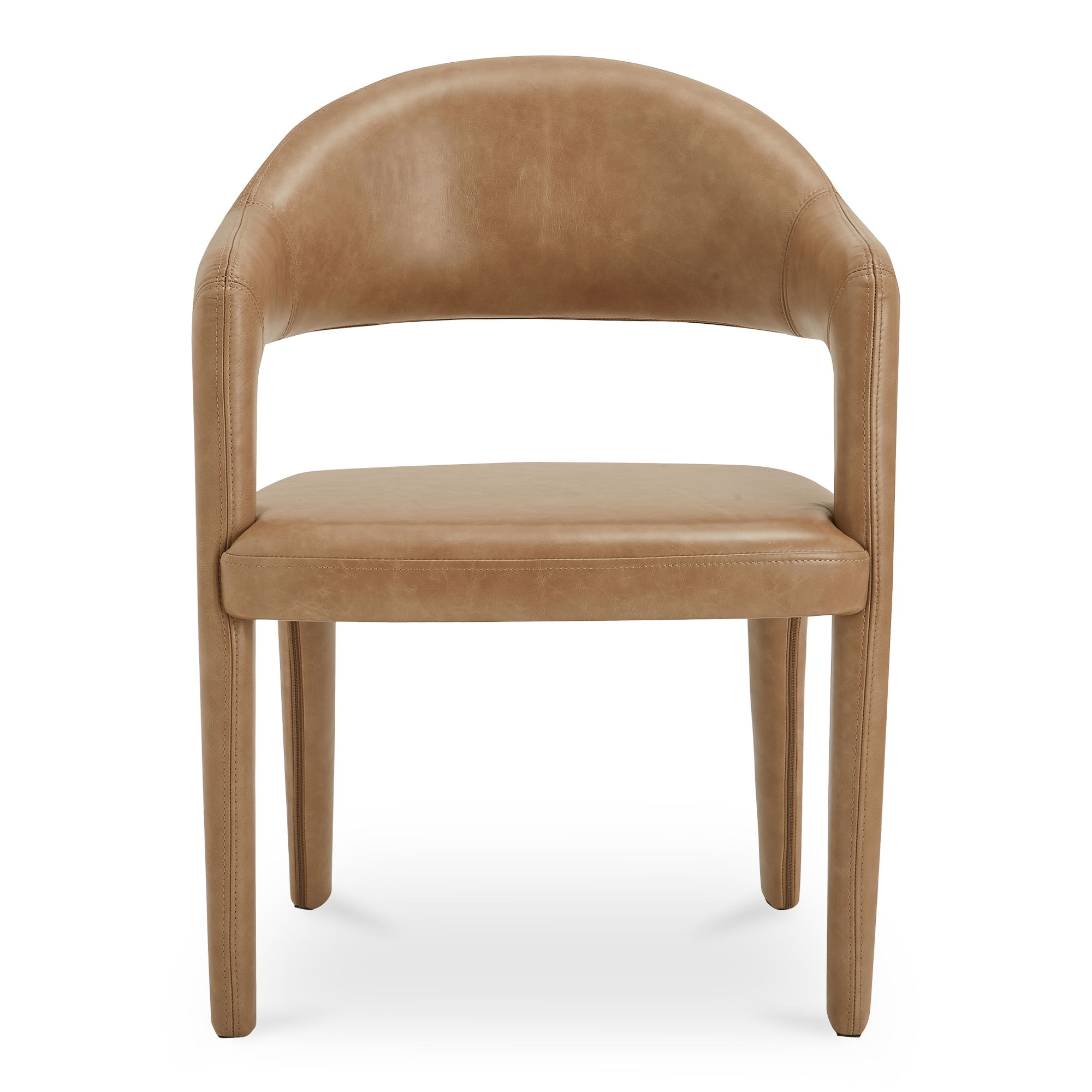 Martens Dining Chair Brown Leather, by Moe's Home, 23.6" width x 31.9" height x 22.6" depth View 1