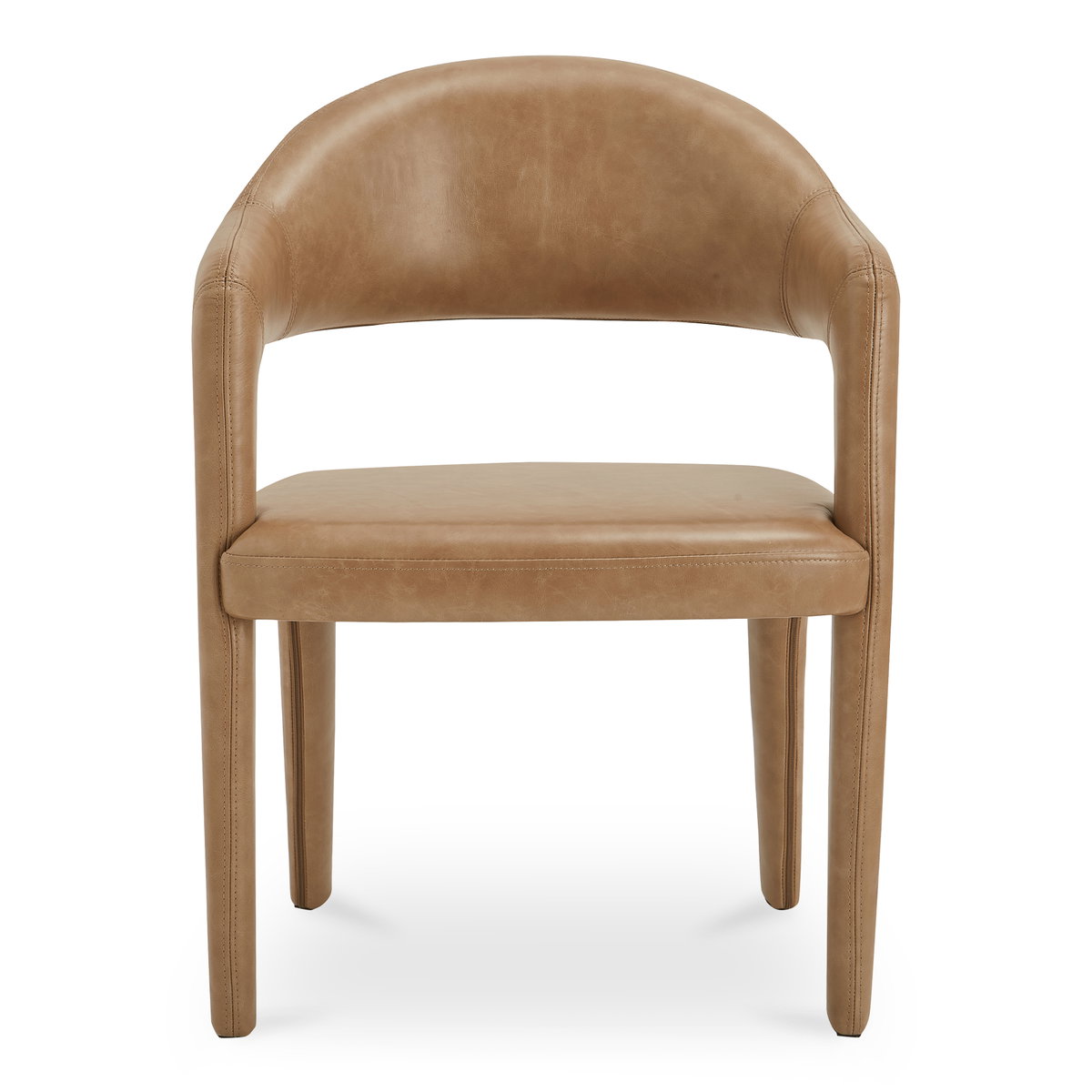 Martens Dining Chair Brown Leather, by Moe's Home, 23.6" width x 31.9" height x 22.6" depth View 1