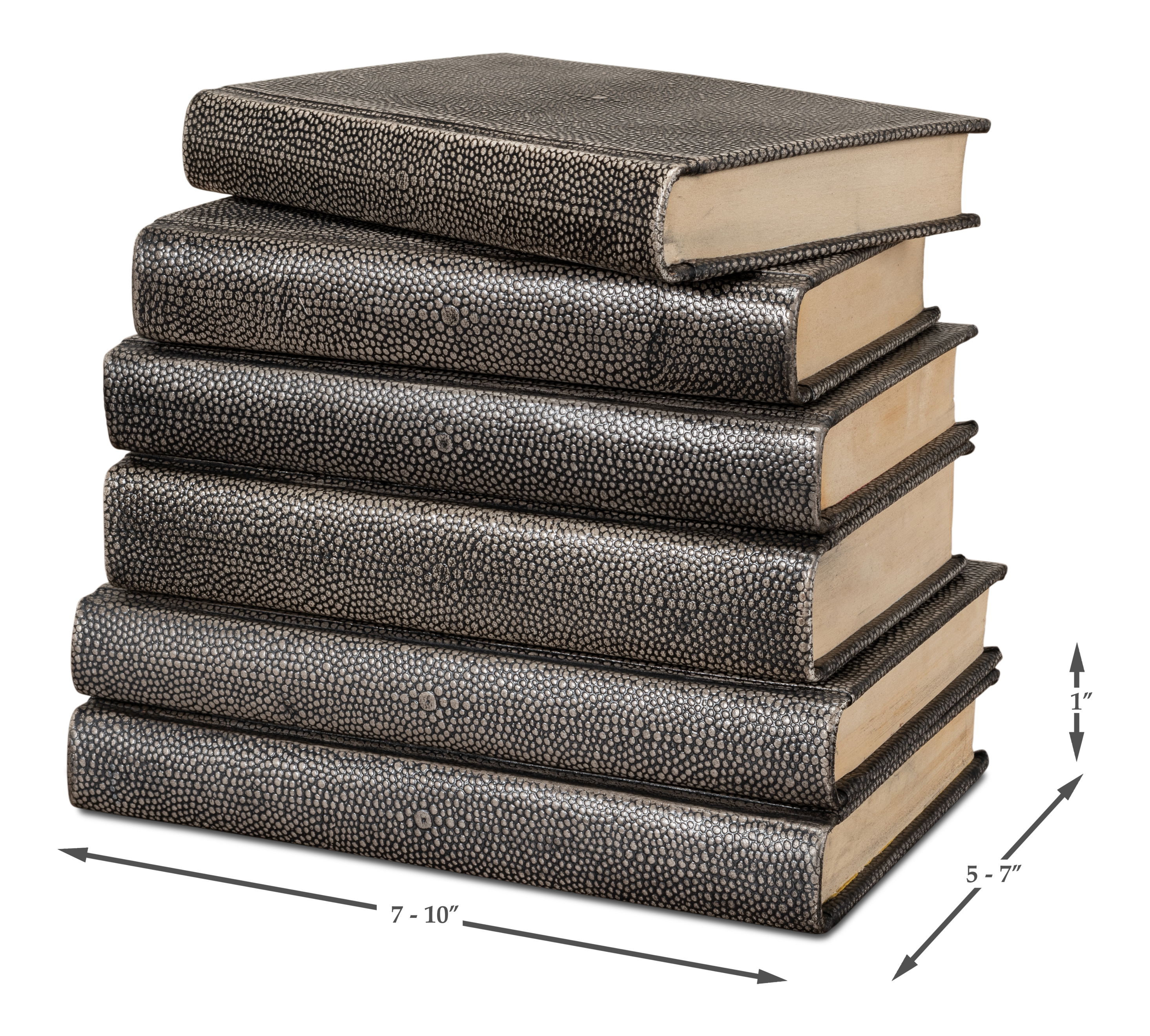 Shagreen Books, Set Of 12, Antique Grey large image 