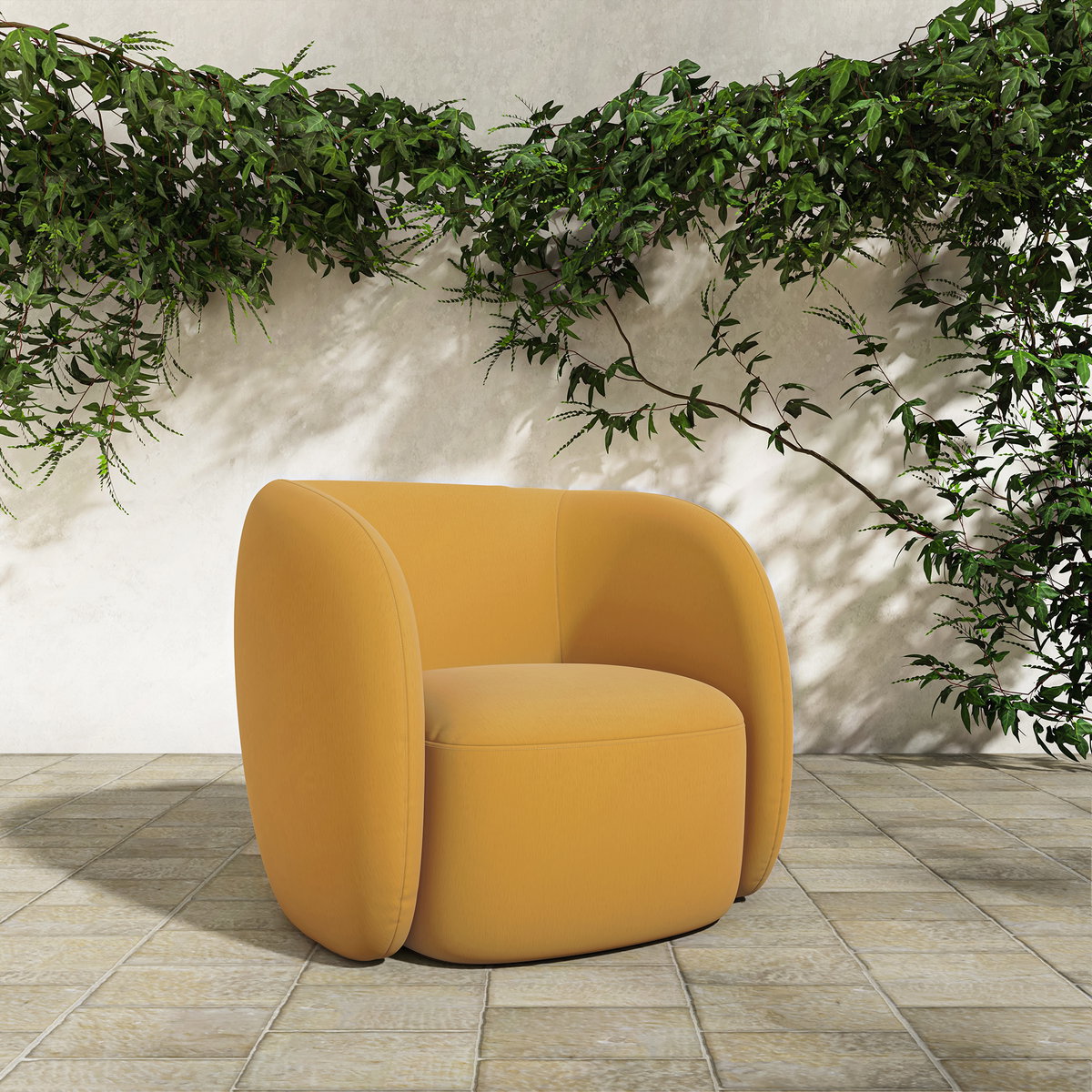 Rae Outdoor Accent Chair Deep Yellow, Outdoor Chair by Moe's Home, 2'8" width x 2'2" height x 2'5" depth View 8