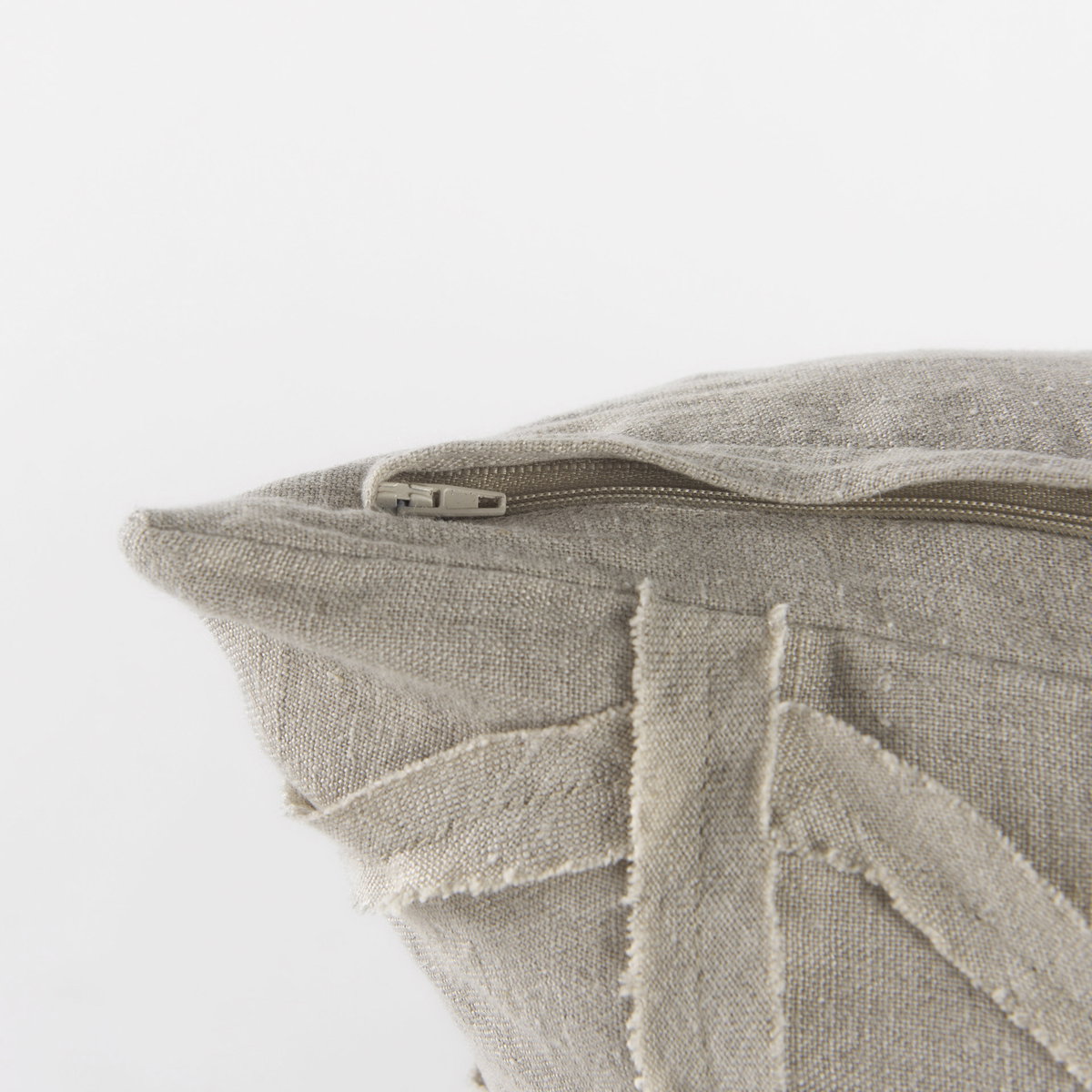 Ivivva 20x20 Beige Fabric Textured Pillow Cover, Decorative Pillow by Mercana, 20" length x 20" width x 0.2" height View 12