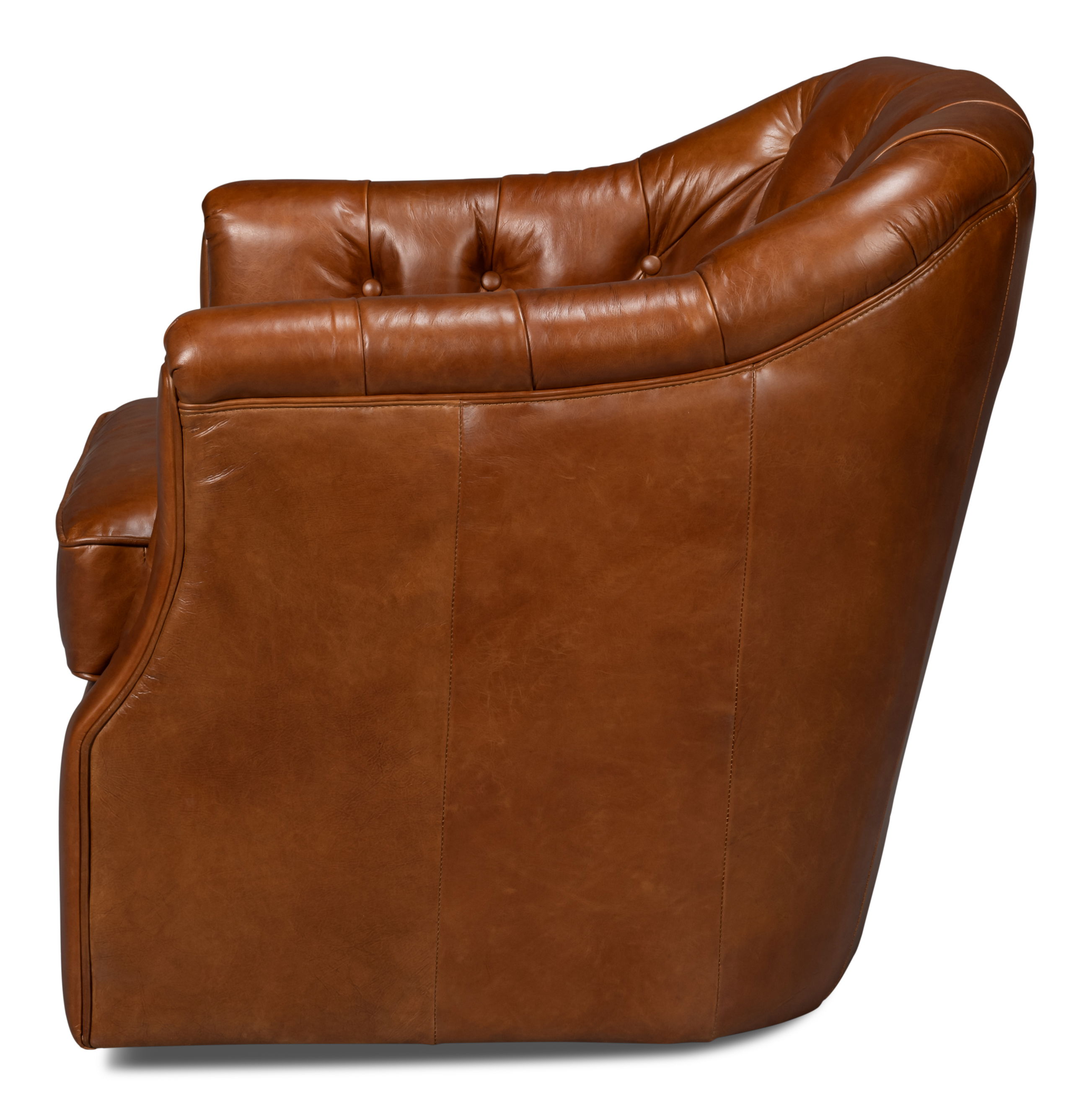 Coolidge Leather Swivel Chair Havana Brn large image 