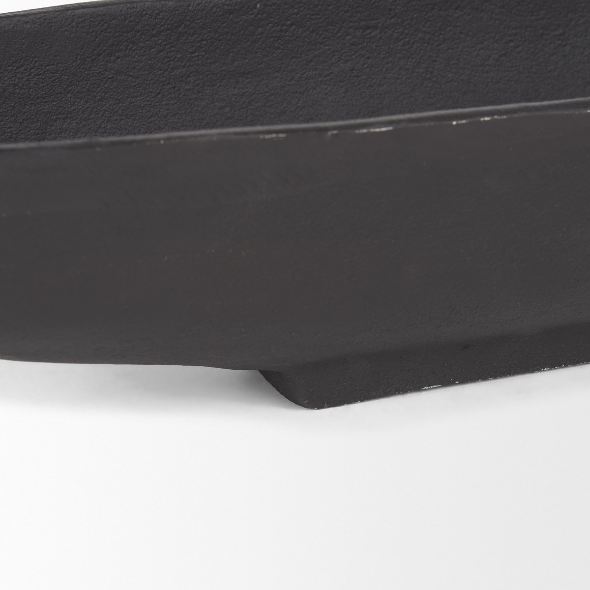 Piero Small Matte Black Metal Decorative Bowl, by Mercana, 31.5" length x 5" width x 4" height View 8