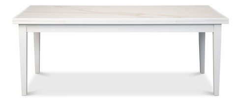 Rect. Extension Dining Table, White