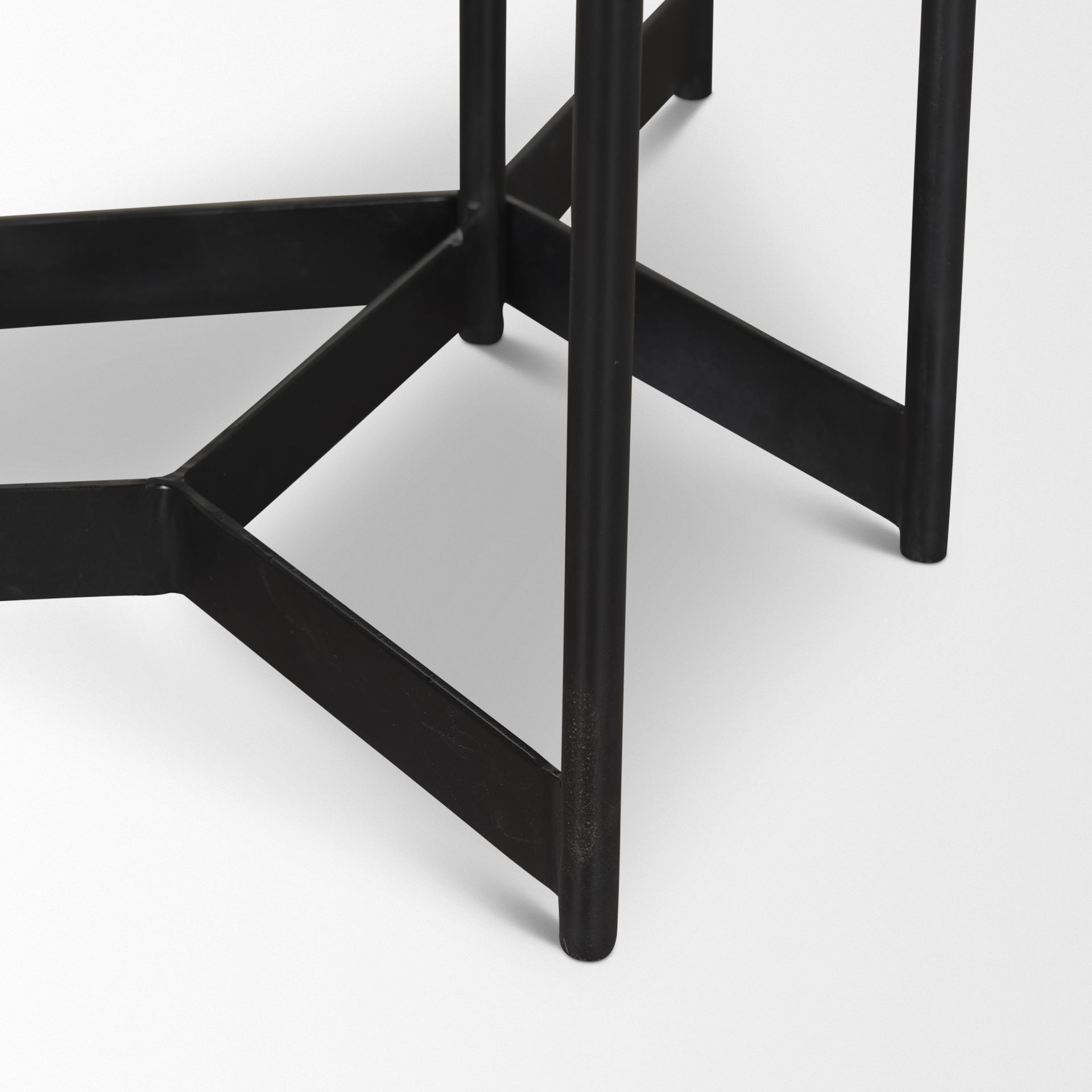Larkin Marble & Dark Brown Wood Tabletop Nesting End/Side Tables large image 