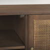 Grier 65' Medium Brown Wood with Cane Media Console, by Mercana, 65" length x 18.75" width x 23" height thumbnail 12