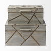 Niobe (Set of 2) 16L x 11W Gray Wooden Nesting Boxes, by Mercana, 16.02" length x 10.75" width x 8.25" height thumbnail 5
