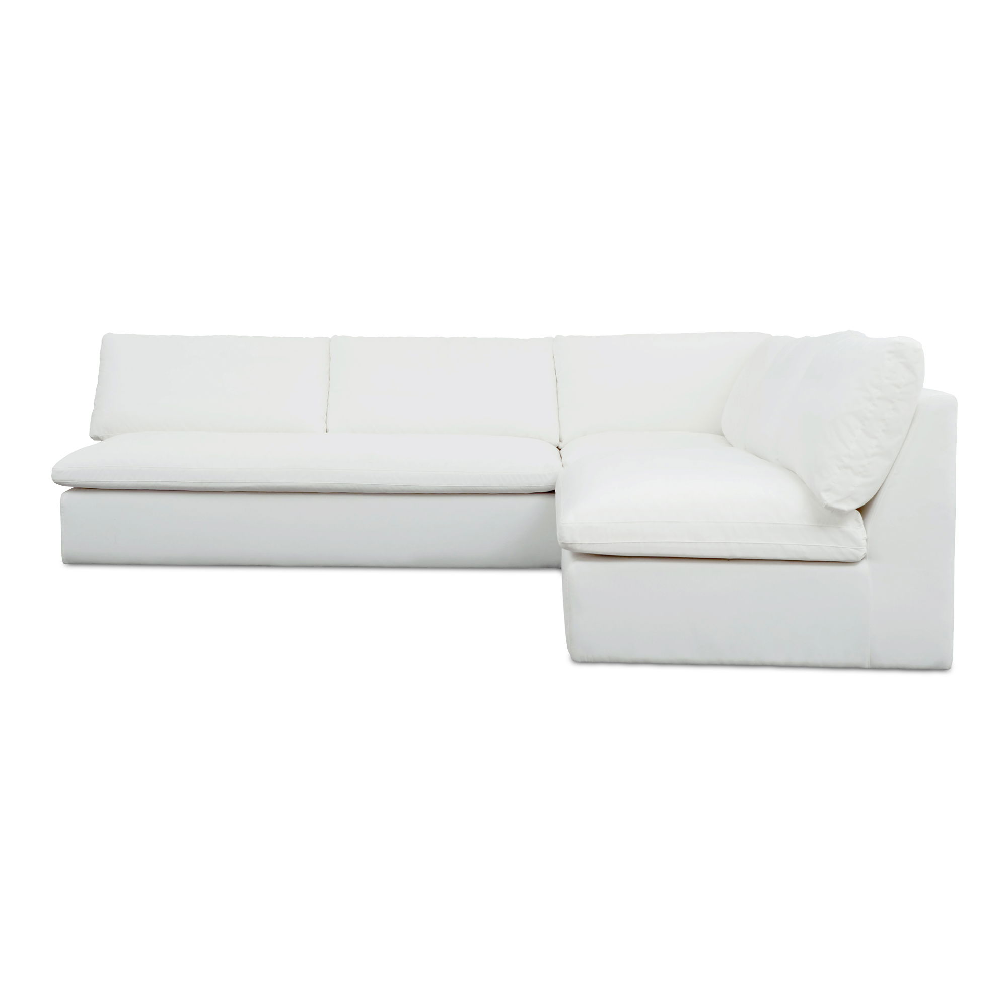 Miles Outdoor Modular 3 Piece White, Outdoor Furniture by Moe's Home, 9'6" width x 2'11.8" height x 9'6" depth View 1