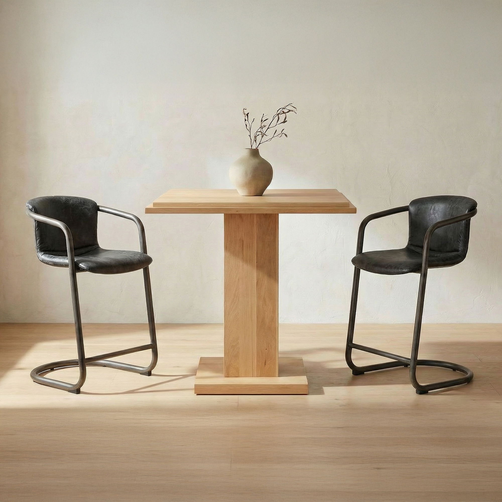 May Bar Table Natural Oak, Counter & Bar Table by Moe's Home, 35" width x 42" height x 35" depth View 4